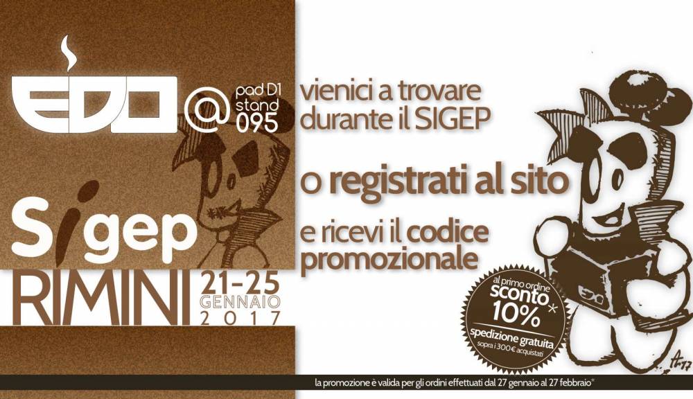 Sponsor dei Campionati italiani 2017, Edo e il suo team ti aspettano al SIGEP allo Stand 095 Pad. D1