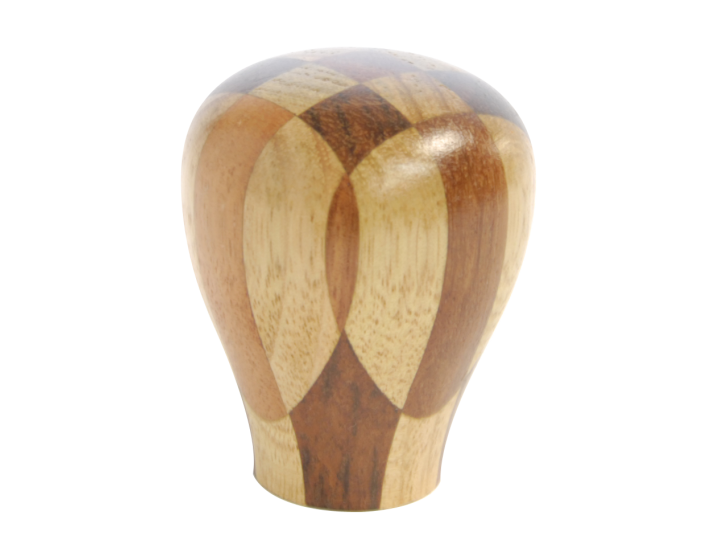 Tamper Handle in timber with Checkerboard design